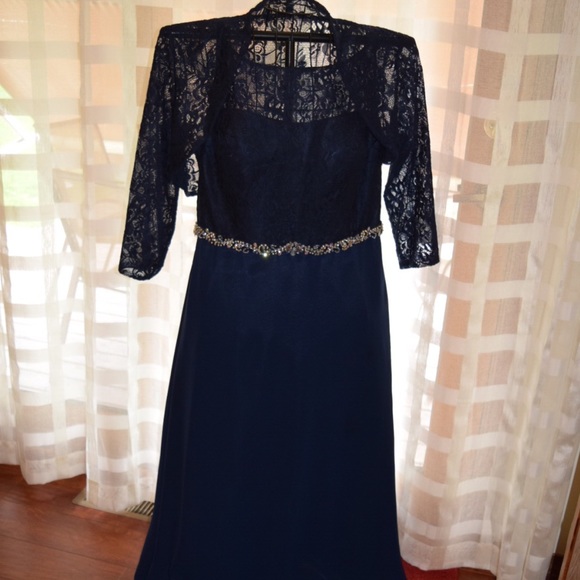 COPY - Mothers gown or evening gown/lace balero jacket - Picture 1 of 6
